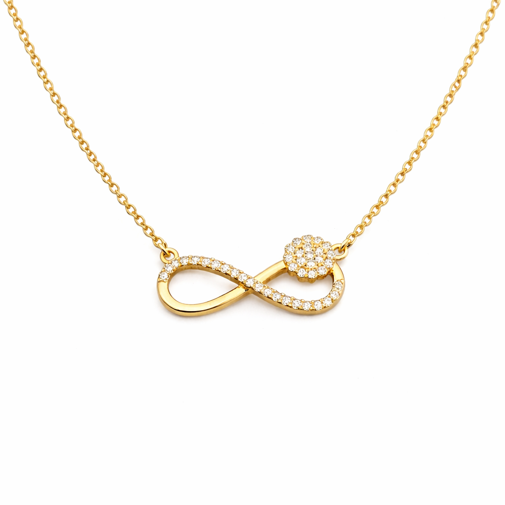 Modern Infinity Blossom Crystal Necklace GWN -140
