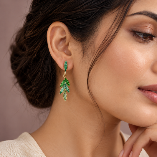 Verdant Leaf Cascade Earrings GWE 194