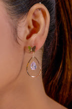 Butterfly Crystal Teardrop Earrings GWE -18
