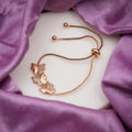 Shimmering Triple Butterfly Pave Wing Bolo Bracelet GWB-51
