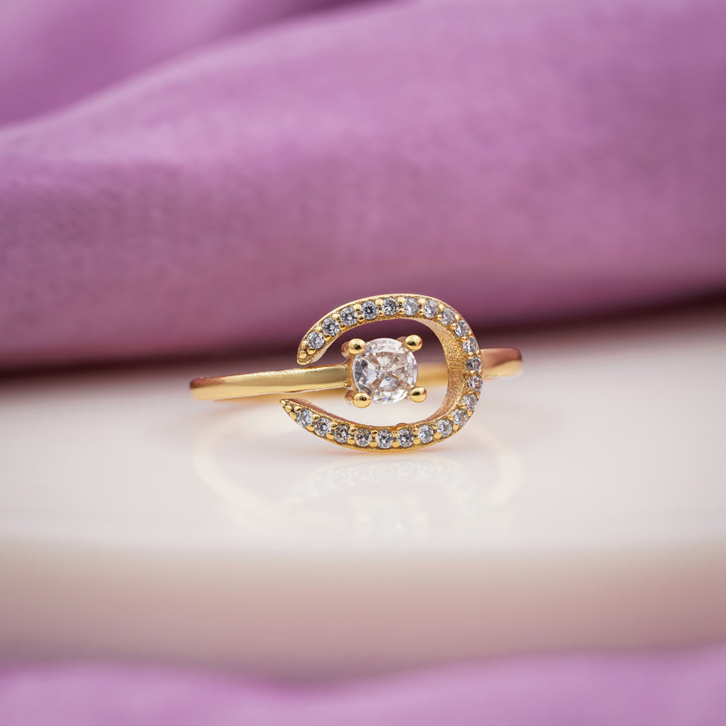 Classic Round Solitaire Open Loop Ring GWR-89