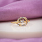 Classic Round Solitaire Open Loop Ring GWR-89
