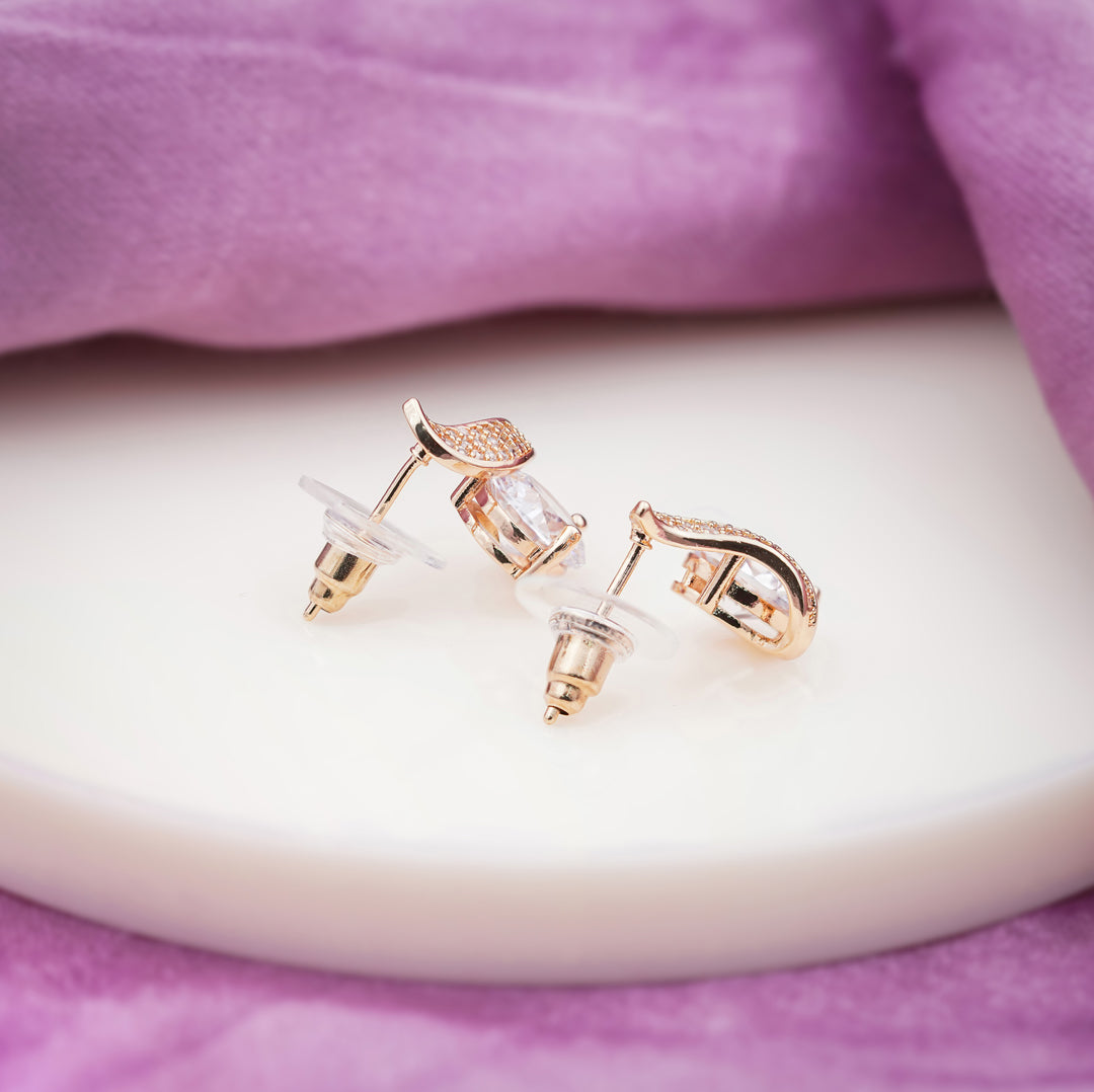 Flora Shine Solitaire Stud Earrings GWE -38