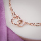 Interlocking Double Circle Dual Layer Anklet GWA-13