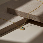 Modern Emerald Heart Double Halo Necklace GWN -121