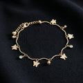 Classic Butterfly & Solitaire Crystal Wave Anklet GWA-44