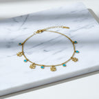 Classic Turquoise Enamel Clover Charm Bracelet GWB-11