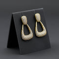 Classic Geometric Pave Drop Earrings GWE -135