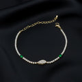 Imperial Emerald Green & Marquise Pave Tennis Bracelet GWB-106