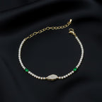 Imperial Emerald Green & Marquise Pave Tennis Bracelet GWB-106