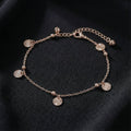 Classic Sunburst Disc Charm Link Anklet GWA-60