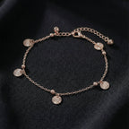 Classic Sunburst Disc Charm Link Anklet GWA-60