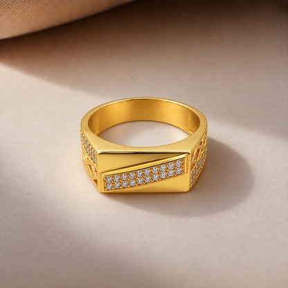 Diagonal Stone Sweep Men’s Ring GMR 58