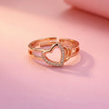Cascading Pave Open Heart Dual Band Ring GWR-119