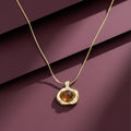 Modern Molten Gold Amber Pendant Necklace GWN -66