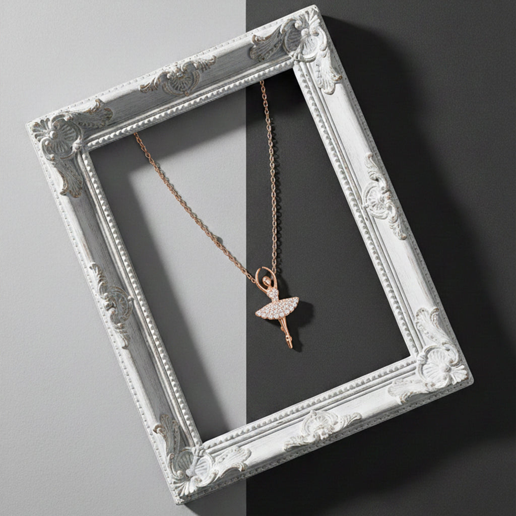 Graceful Ballerina Crystal Pendant Necklace GWN -6