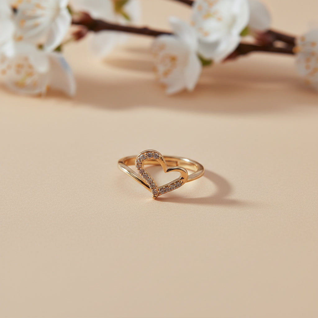 Shimmering Pave Open Heart Wrap Ring GWR-15