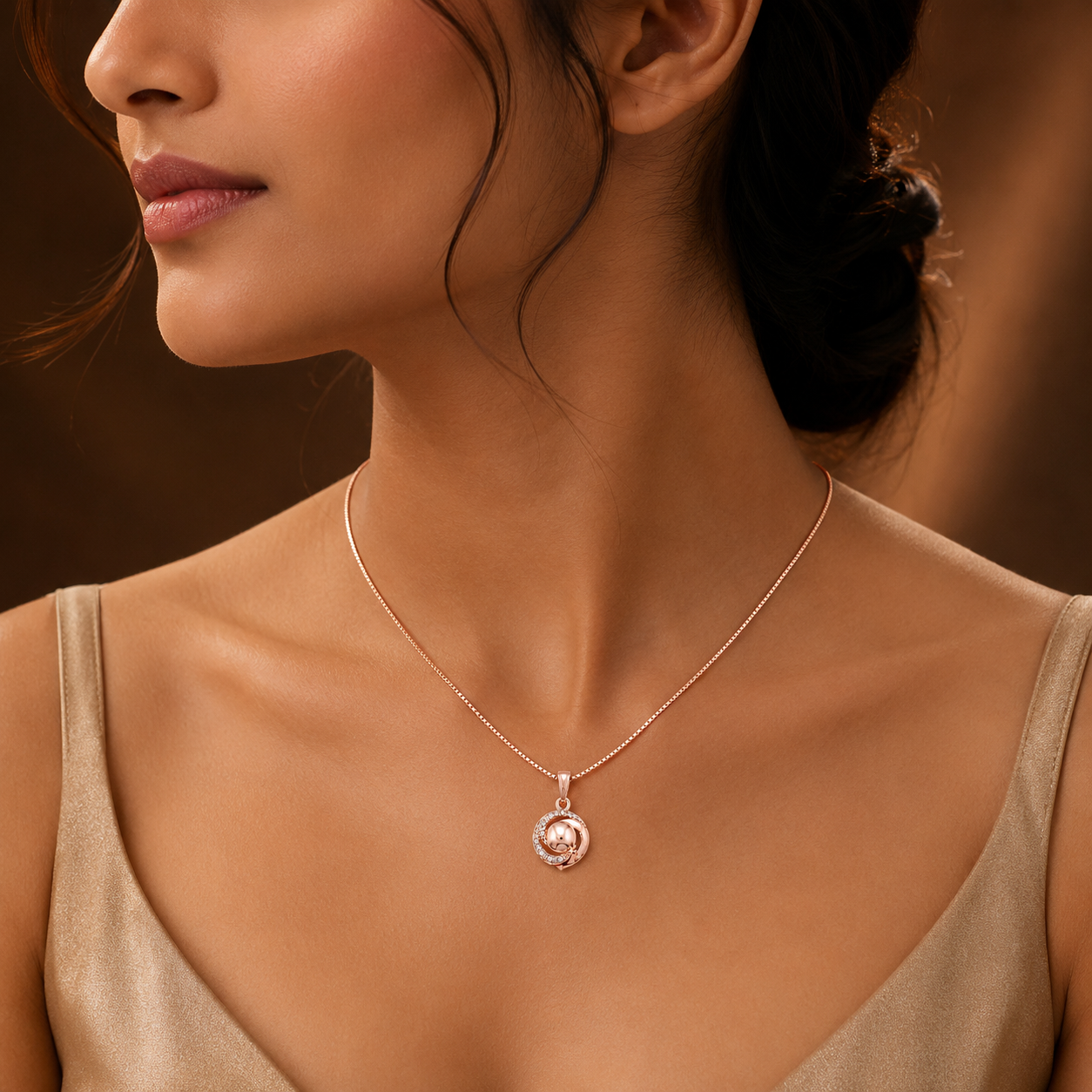 Orbit Pearl Swirl Necklace GWN-215