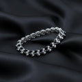 Midnight Onyx Marquise & Crystal Leaf Tennis Bracelet GWB-144