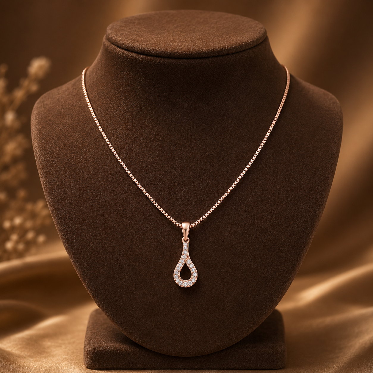 Crystal Ribbon Drop Necklace GWN-212