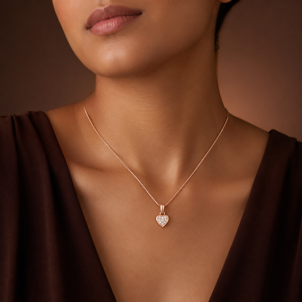 Crystal Heart Pendant Necklace GWN-200