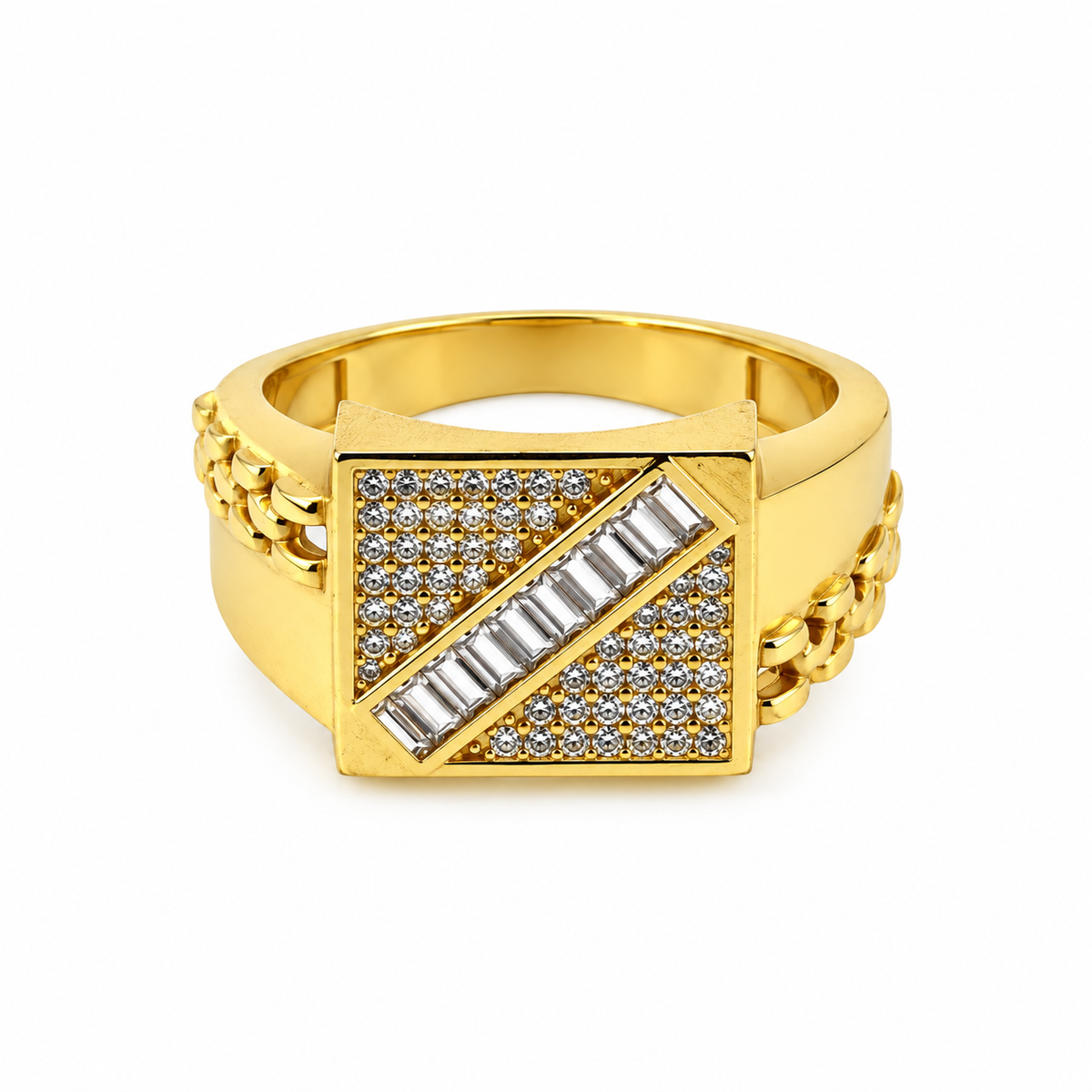 Diagonal Baguette Men’s Ring GMR 53