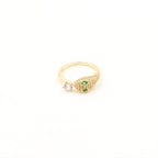Emerald Eye Snake & Solitaire Wrap Ring GWR-79