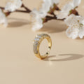 Baguette Panel Multi Row Pave Adjustable Ring GWR-23