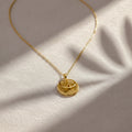 Modern Sunburst Medallion Teardrop Necklace GWN -158