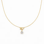 Modern Crystal Ribbon Bow Solitaire Necklace GWN -129
