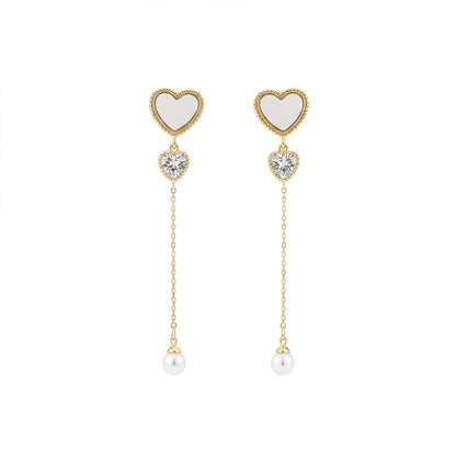 Trishna Shell Heart Pearl Drops GWE -87