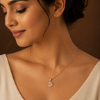 Diamond Swirl Heart Necklace GWN-217