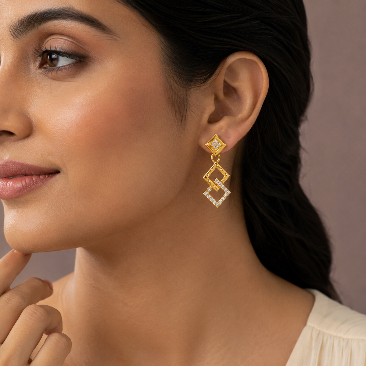 Aurevia Twin Square Drop Earrings GWE 291