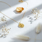 Modern Sunburst Medallion Teardrop Necklace GWN -158