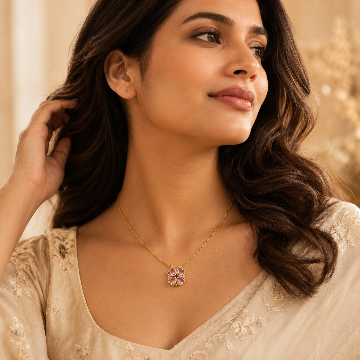 Blush Clover Women’s Necklace GWN 85