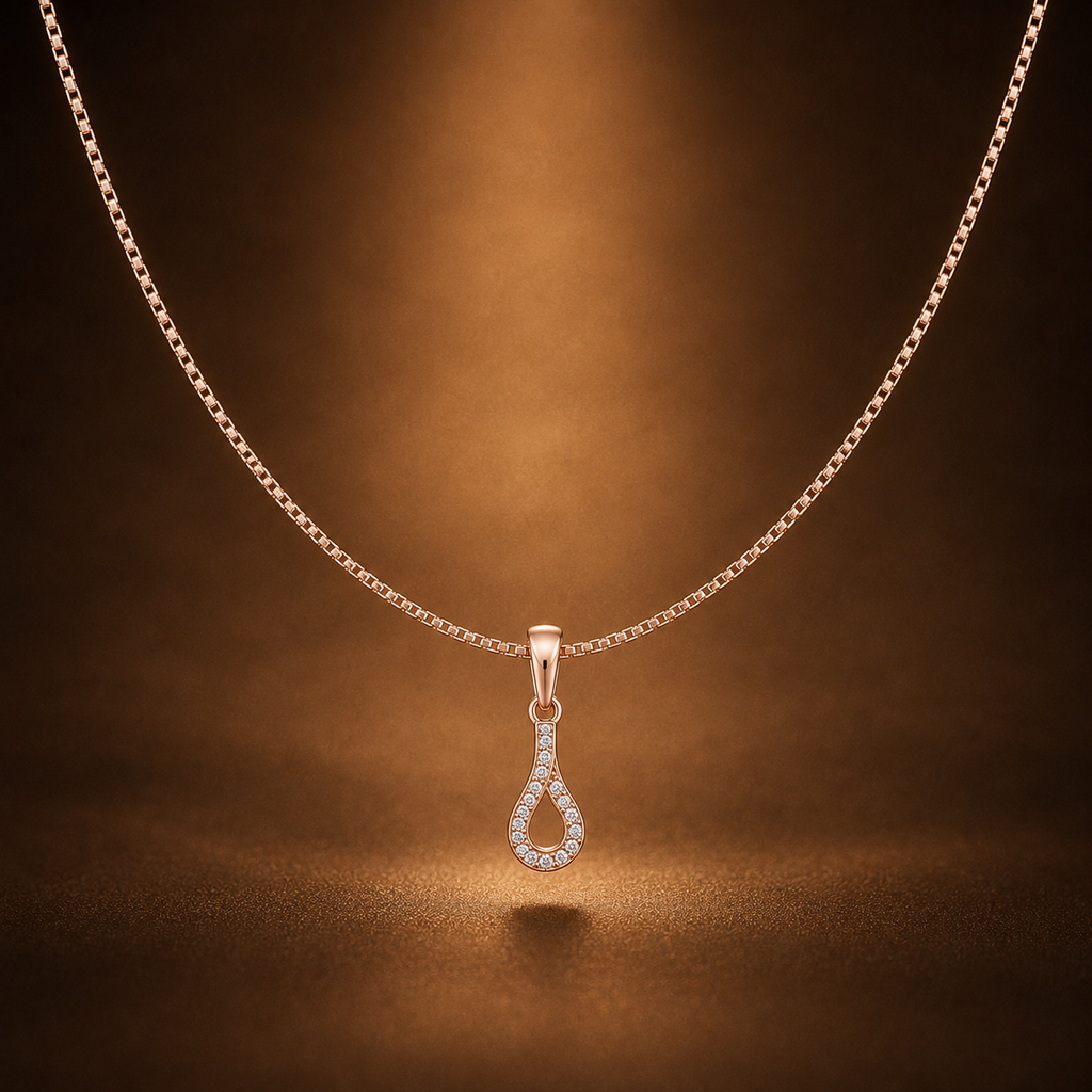 Crystal Ribbon Drop Necklace GWN-212