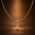 Crystal Ribbon Drop Necklace GWN-212
