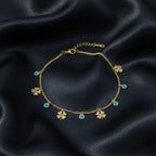 Classic Turquoise Enamel Clover Charm Bracelet GWB-11