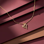Modern Abstract Open Heart Necklace GWN -62
