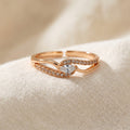 Marquise Solitaire Wave Bypass Adjustable Ring GWR-120