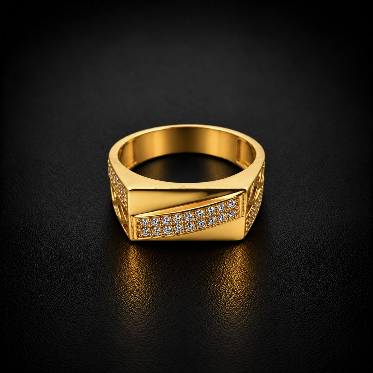 Diagonal Stone Sweep Men’s Ring GMR 58