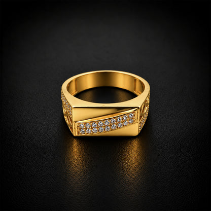 Diagonal Stone Sweep Men’s Ring GMR 58