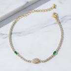 Imperial Emerald Green & Marquise Pave Tennis Bracelet GWB-106