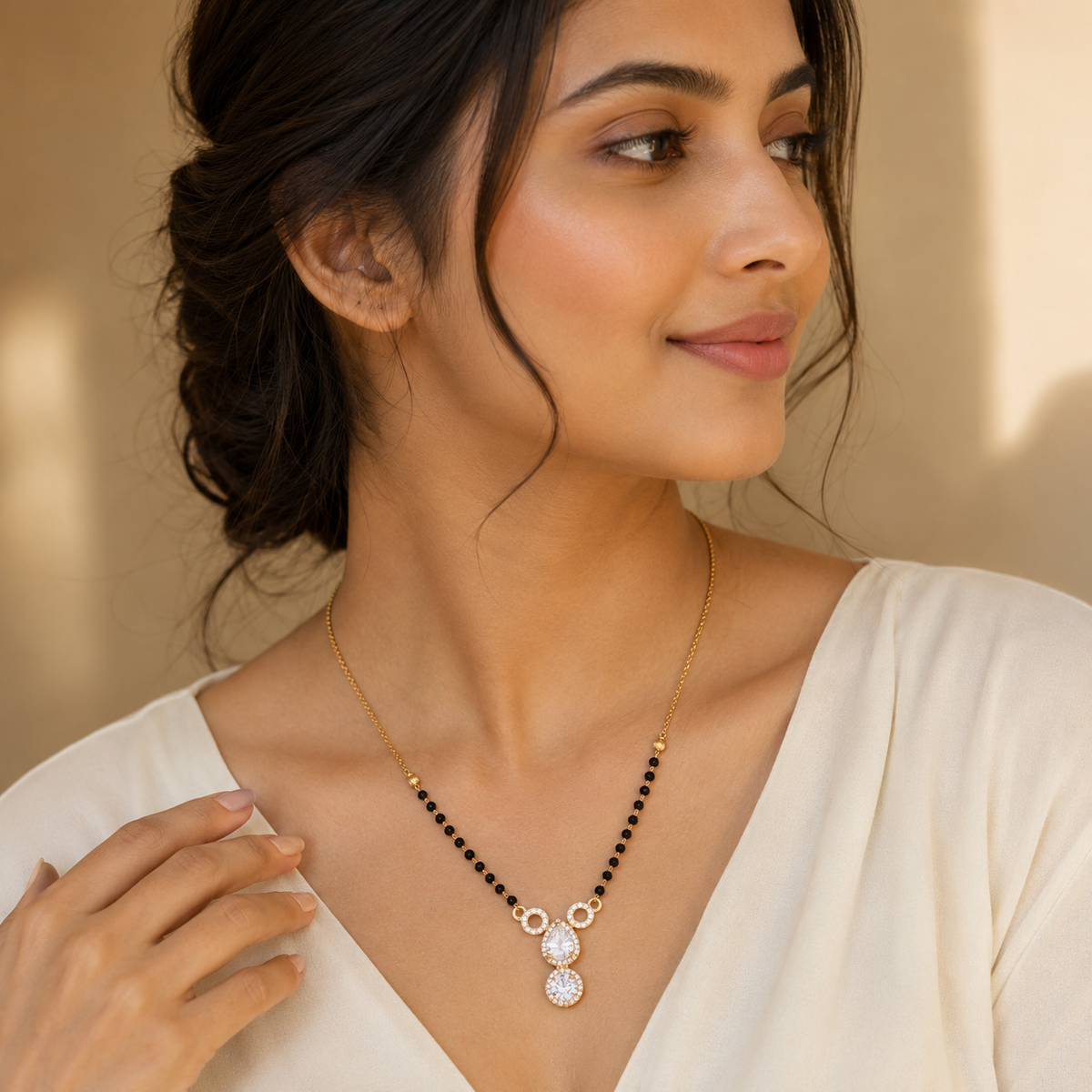 Aveline Crystal Duo Drop Women’s Mangalsutra GWM 11