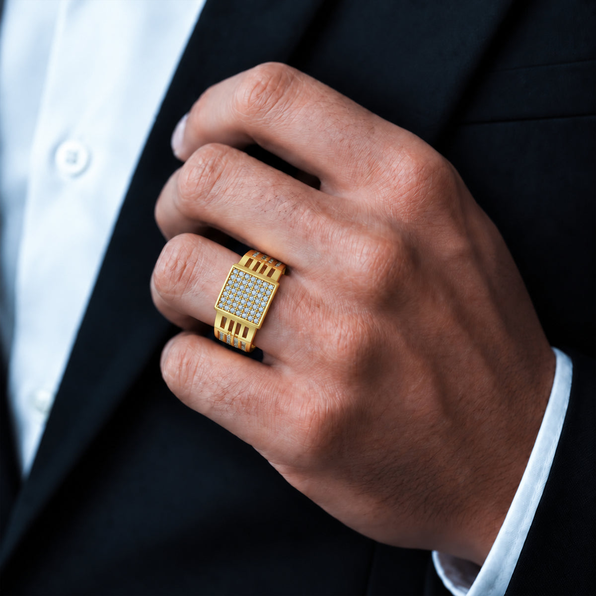 Architectural Grid Men’s Ring GMR 52