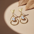 Butterfly Crystal Teardrop Earrings GWE -18