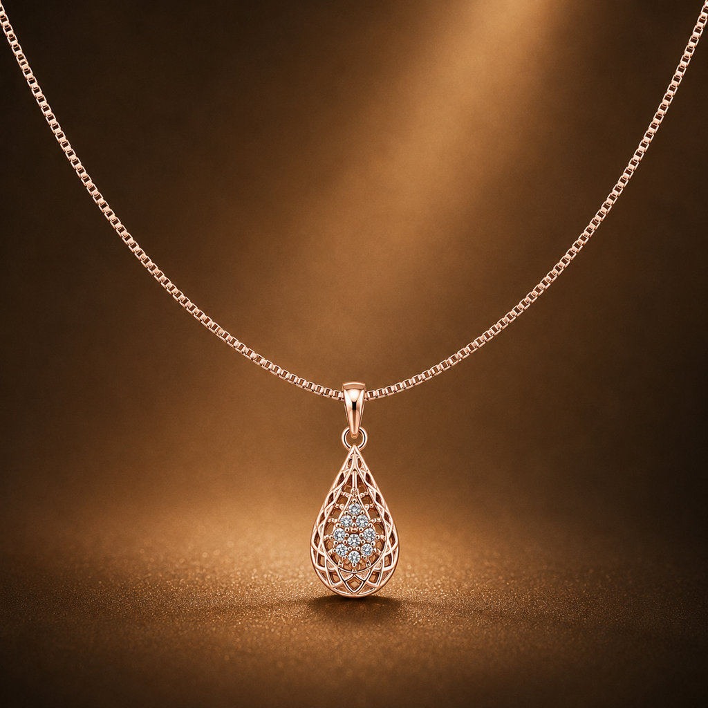 Ornate Teardrop Bloom Necklace GWN-211
