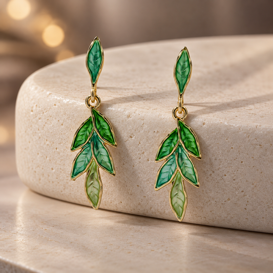 Verdant Leaf Cascade Earrings GWE 194