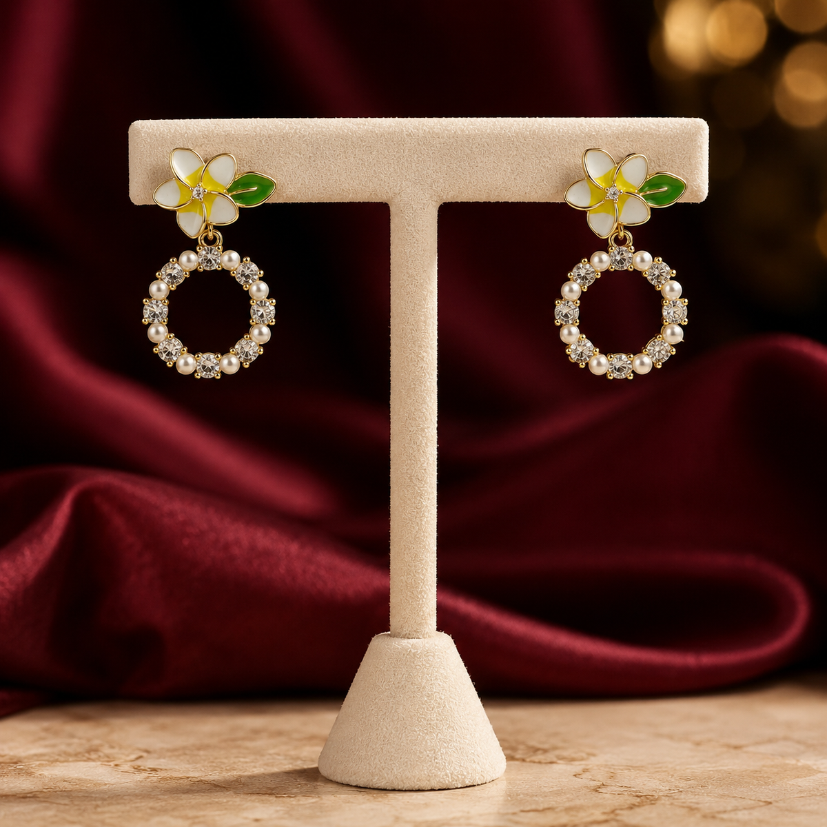 Flora Bloom Pearl Hoop Earrings GWE -133
