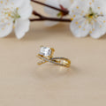 Emerald Cut Solitaire Criss Cross Wrap Ring GWR-29
